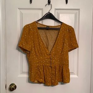 Wild Fable Mustard Yellow Flowy Blouse Size M